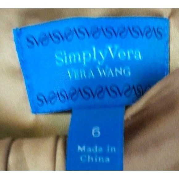 Simply Vera Wang GOLD/ BLUES Tank Top Size 6 Womens 1/2 Zip Side  VERY PRETTY - Picture 9 of 11